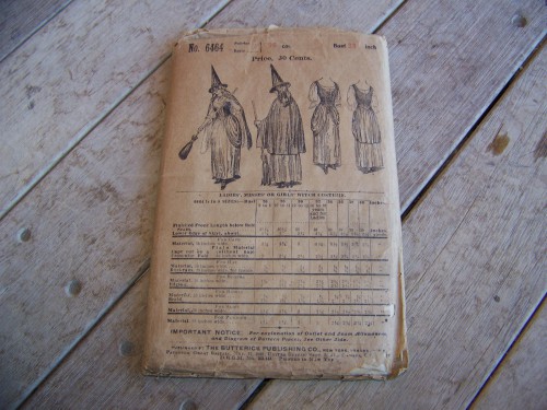 ANTIQUE WITCH COSTUME SEWING PATTERN 1898 BUTTERICK
