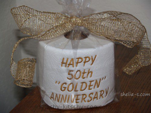 scat golden anniversary emboridered toilet paper
