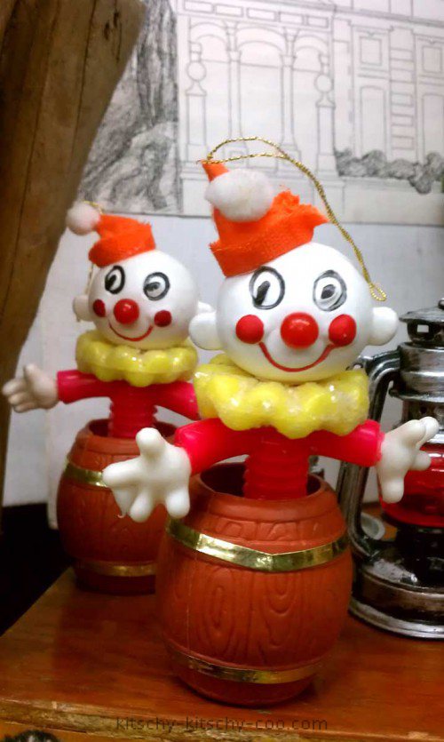 retro clown ornaments kitschy collectibles