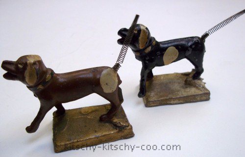 antique metal dogs with spring tails