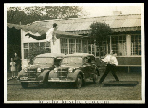 vintage circus vaulting cars
