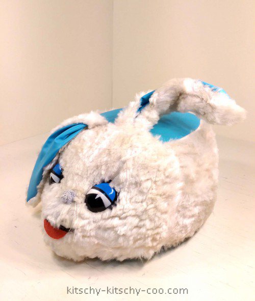 vintage kitsch stuffed huge white rabbit