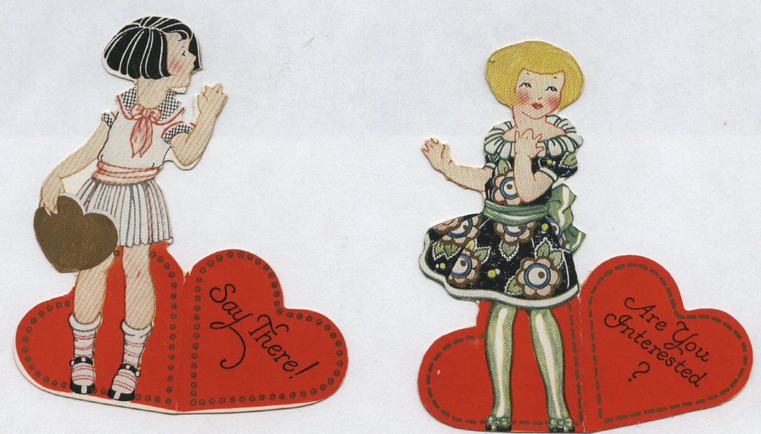 Today's Mute Monday theme is Valentine's Day, so here are two vintage 